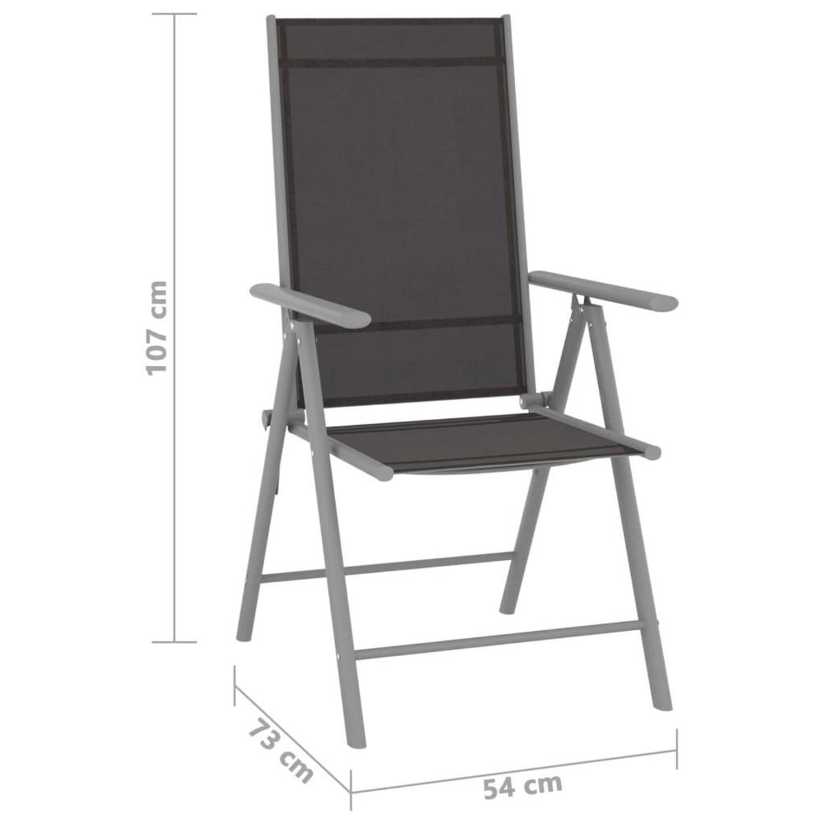 VIDAXL Chaises de jardin pliables lot de 4 Textilene Noir