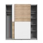 Voir la diapositive 3 : MARKET24 Armoire 2 portes coulissantes - Panneaux de particules - Décor chene et blanc - L 170,3 x P 61,2 x H 190,5 cm - ULOS