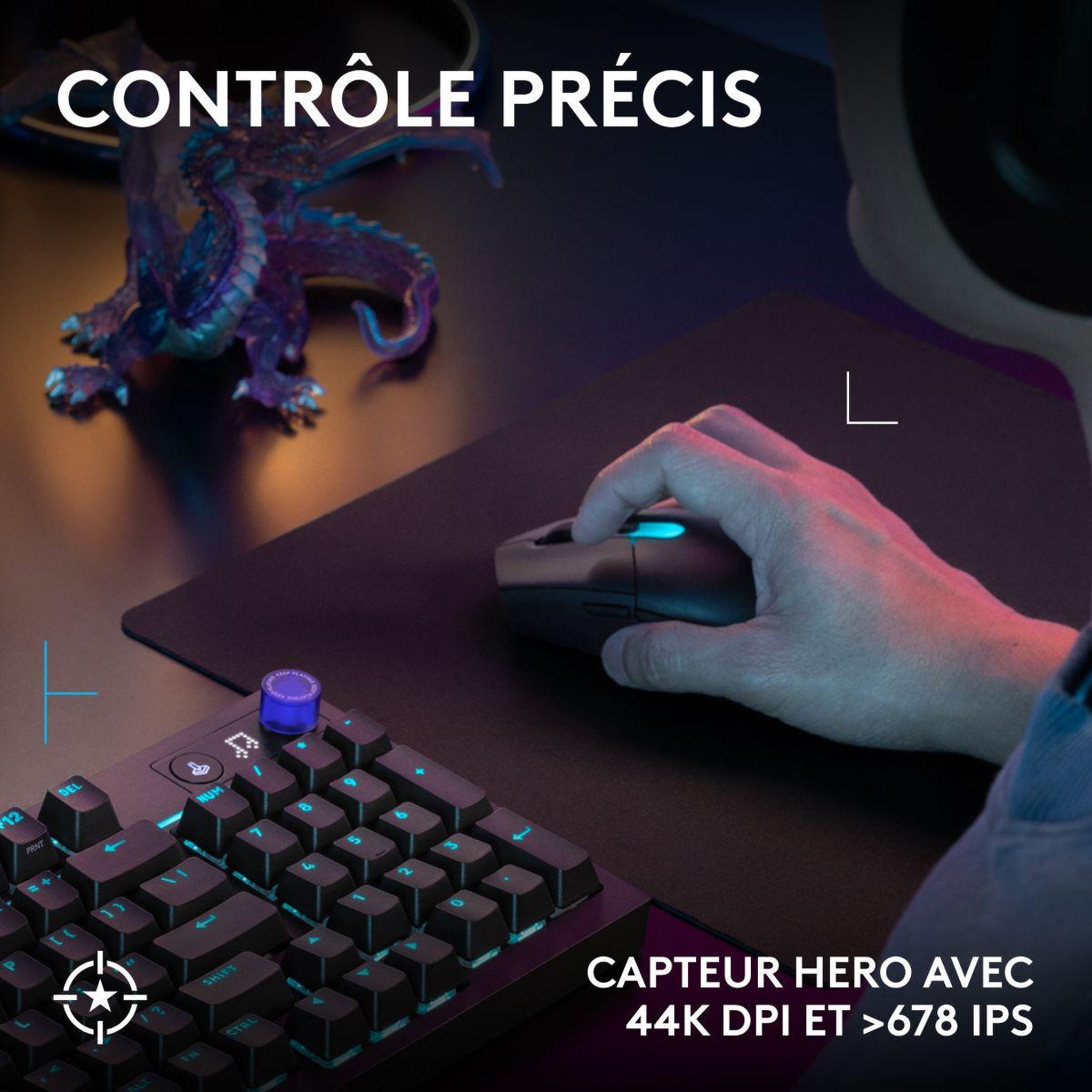 Voir la diapositive 4 : Logitech Souris gamer sans fil g305 x lightspeed noir ewr