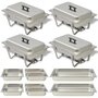 Voir la diapositive 1 : VIDAXL Ensemble de chauffe plats 4 pcs Acier inoxydable