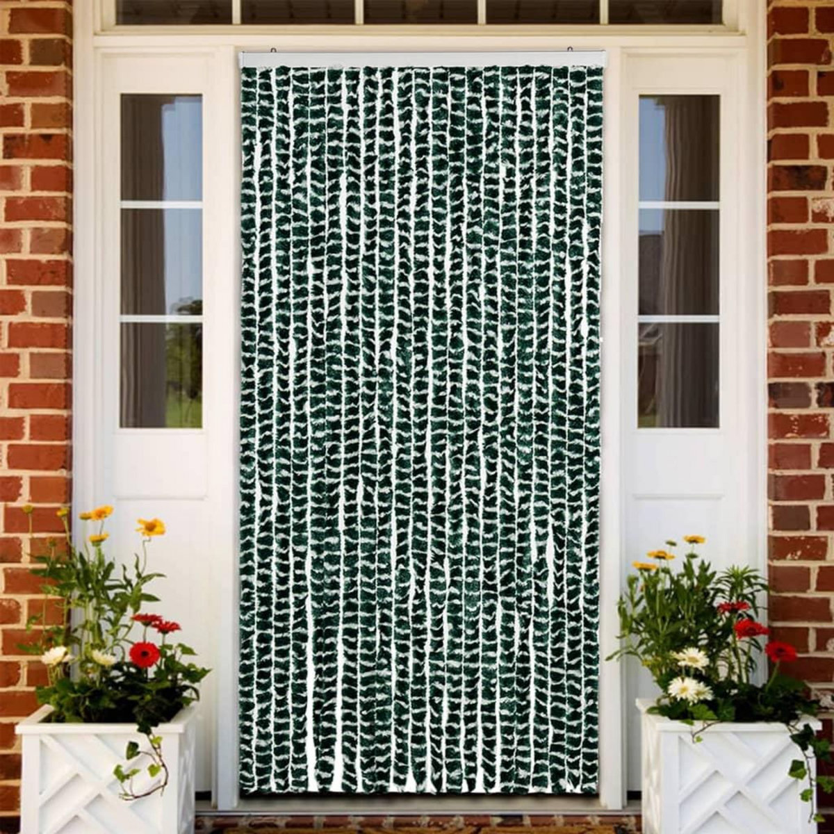 VIDAXL Moustiquaire Vert et blanc 90x220 cm Chenille