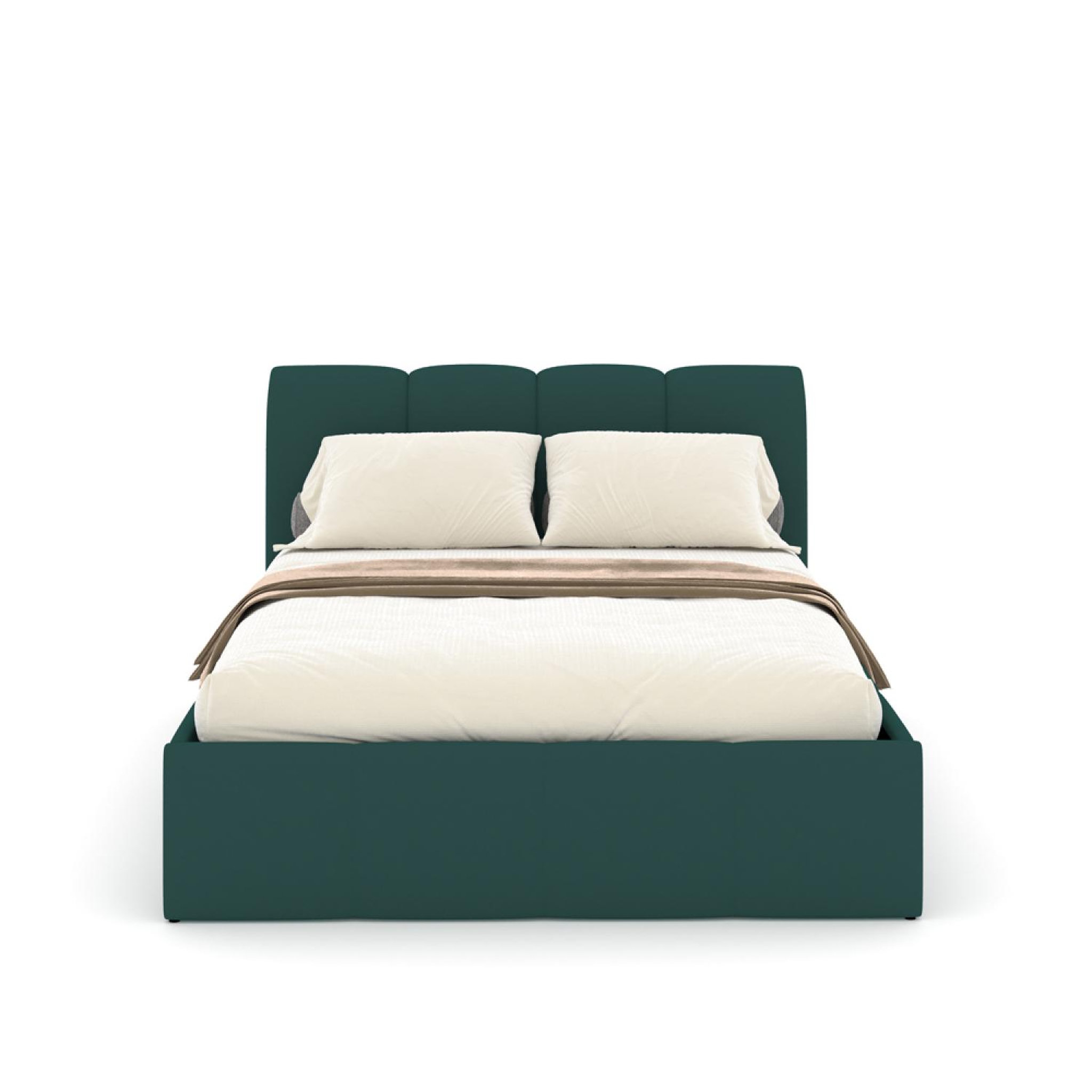 Voir la diapositive 5 : CONCEPT USINE Lit coffre style nuage led 160x200cm velours vert baltimore