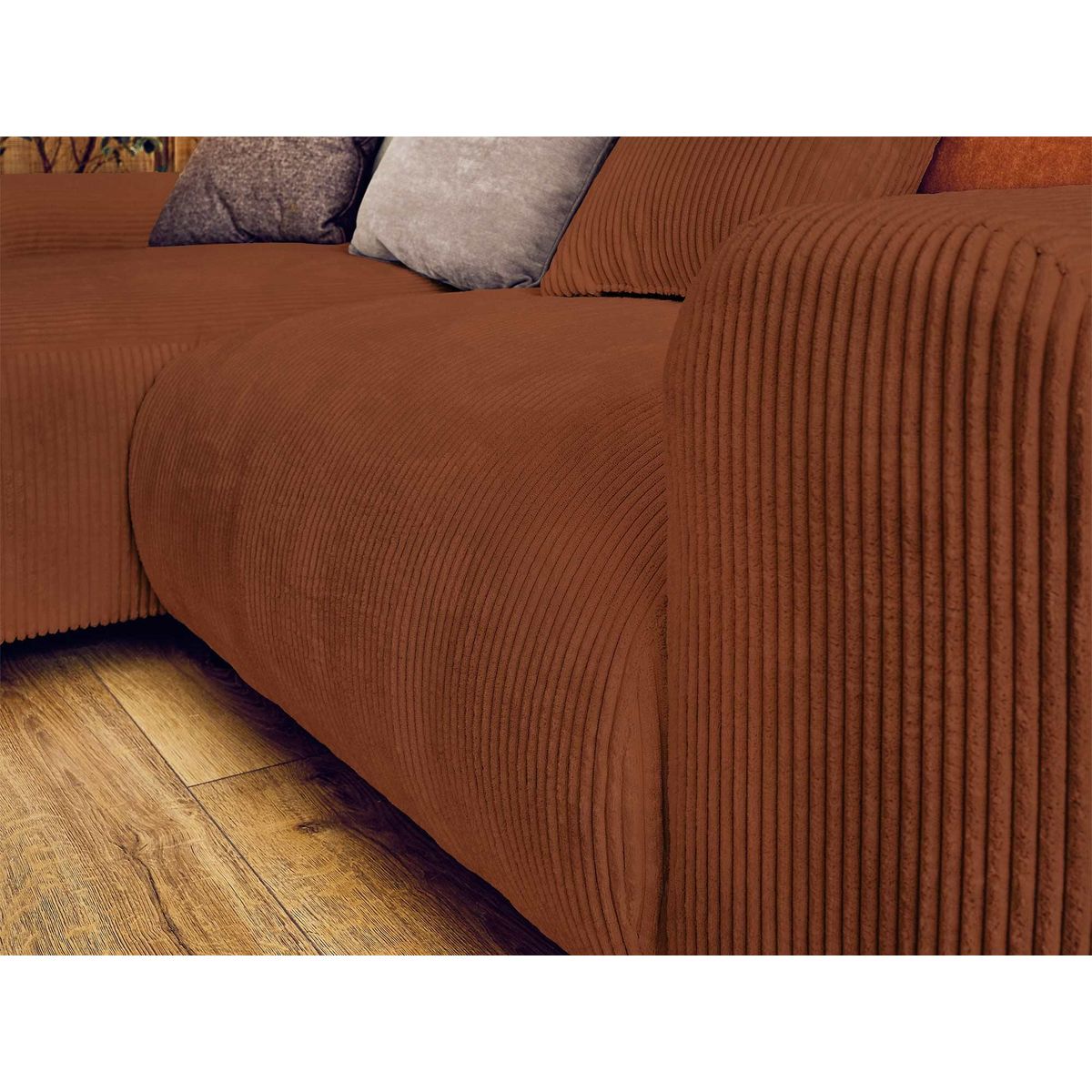 LISA DESIGN Garance - canapé d'angle réversible - 4 places - en velours côtelé