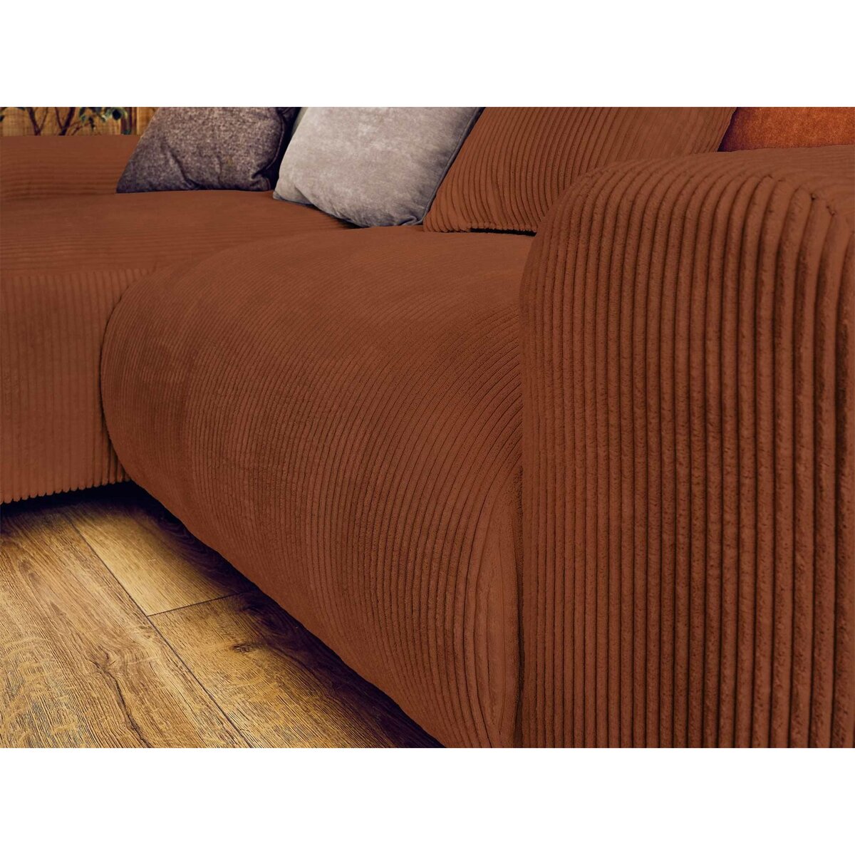 LISA DESIGN Garance - canapé d'angle réversible - 4 places - en velours côtelé