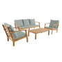 Voir la diapositive 1 : SWEEEK Salon de jardin USHUAIA 5 places en bois d'acacia, un canapé, une table, deux fauteuils