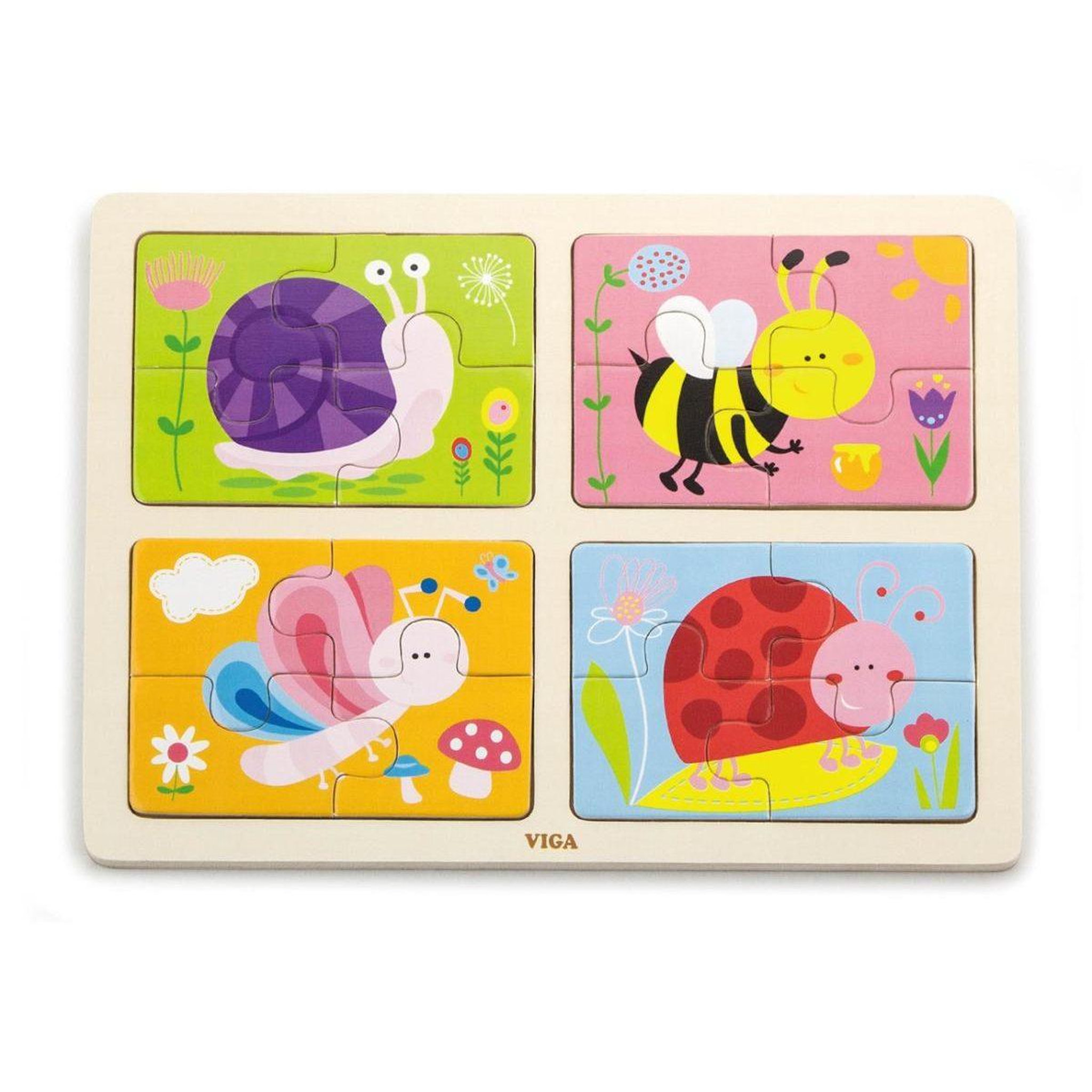 VIGA Puzzle 4-en-1  50189 - insectes