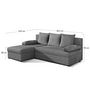Voir la diapositive 5 : BEST MOBILIER Numancia - canapé d'angle réversible 4 places - convertible avec coffre - en tissu