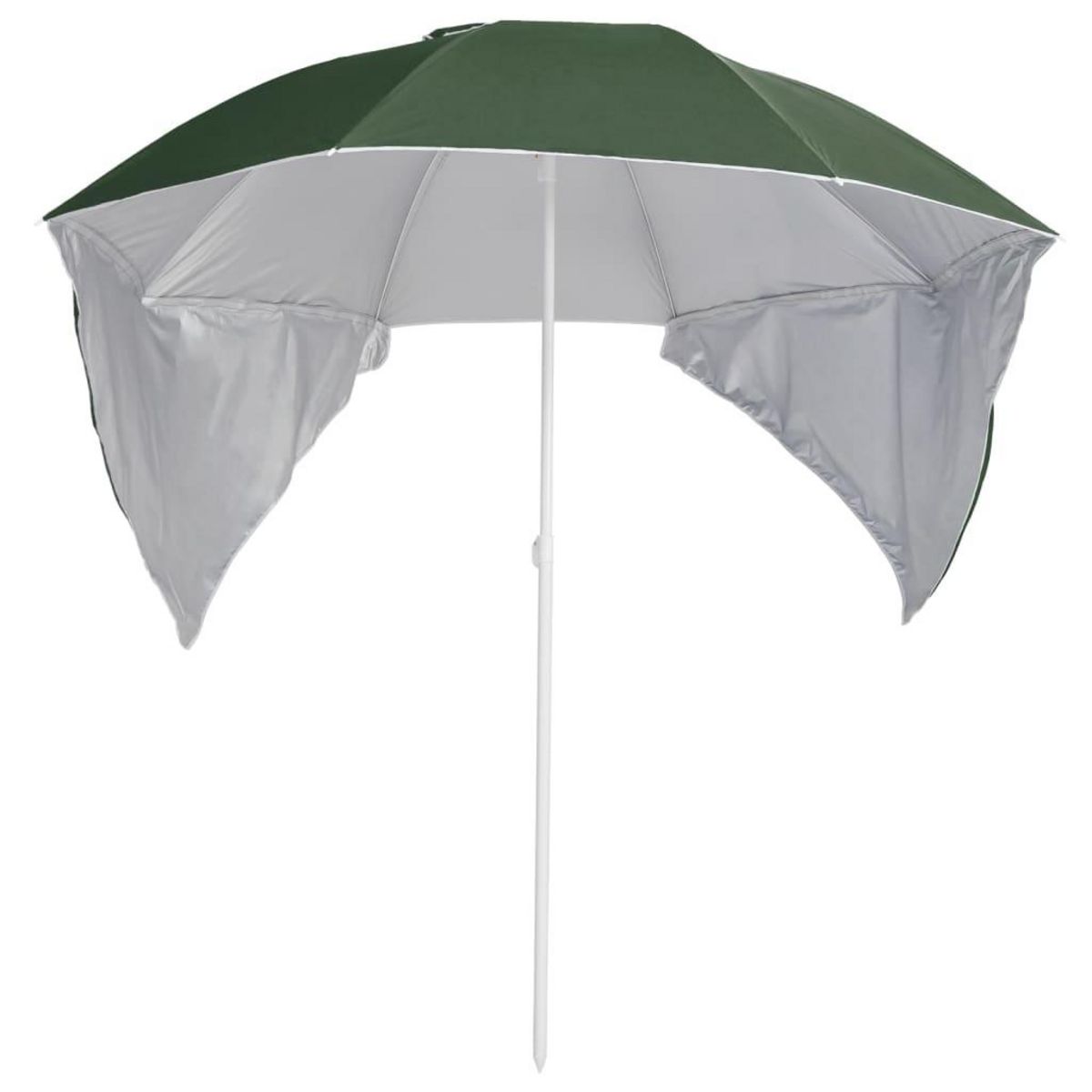 VIDAXL Parasol de plage avec parois laterales vert 215 cm