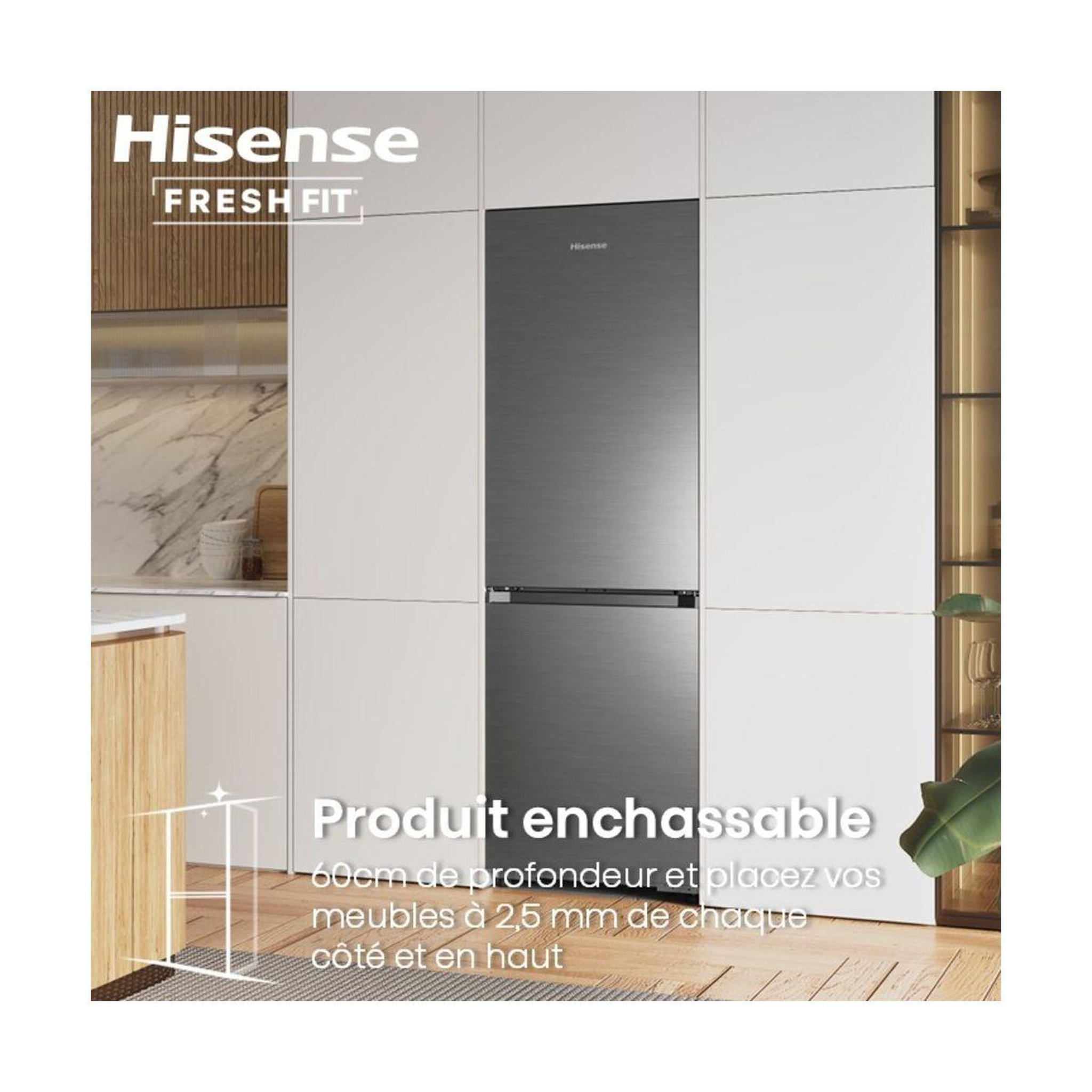 Voir la diapositive 3 : Hisense Réfrigérateur combiné rb3k330saic