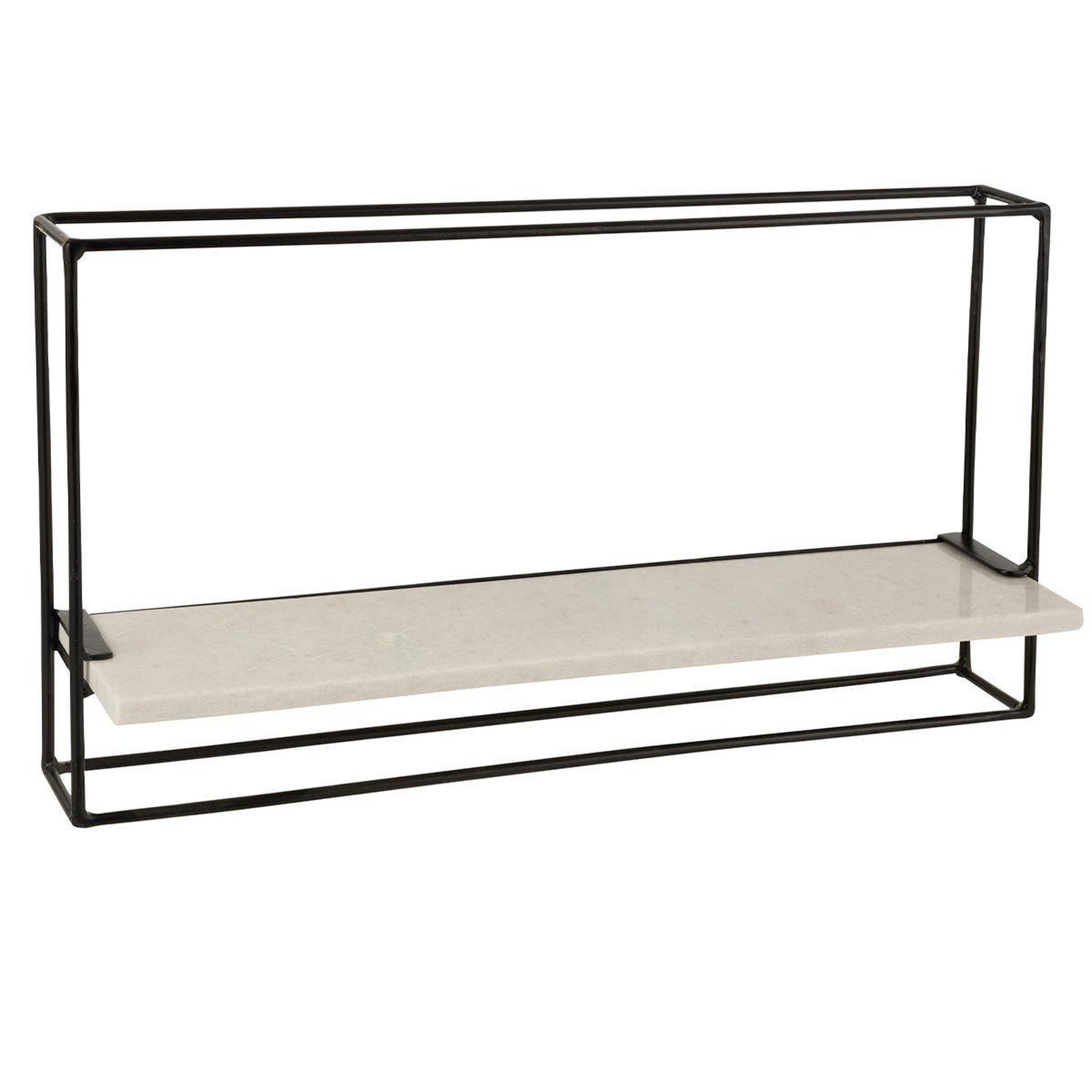 J-LINE Étagère murale  1 plateau  65cm noir & blanc