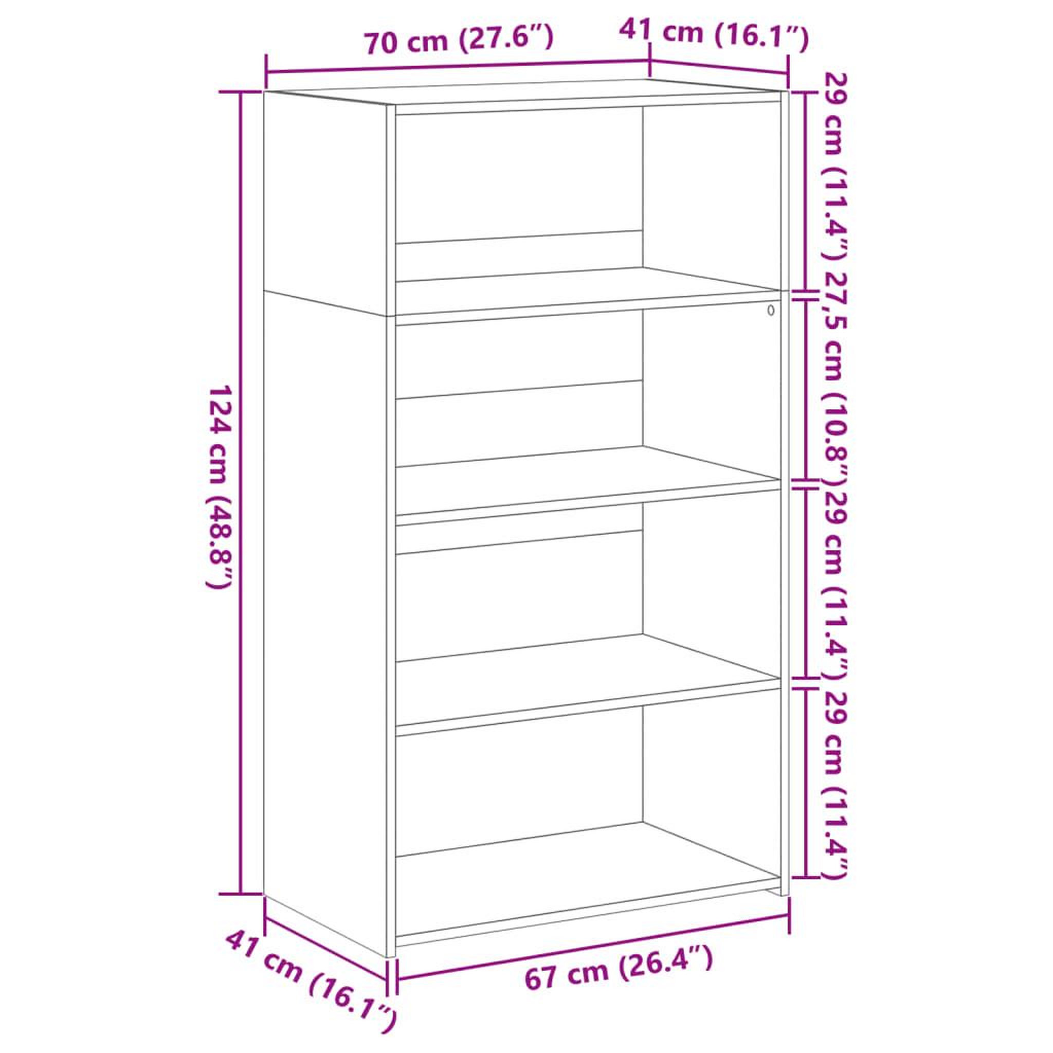 Voir la diapositive 6 : VIDAXL Buffet haut chene marron 70x41x124 cm bois d'ingenierie