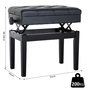 Voir la diapositive 3 : HOMCOM HOMCOM Banquette tabouret siège pour piano hauteur réglable 55L x 33l x 48-58H cm coffre de rangement interne assise revêtement synthétique capitonné bois noir