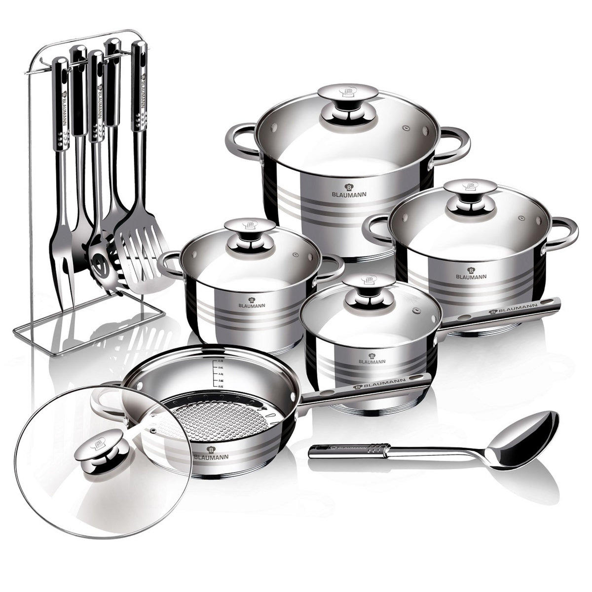 BLAUMANN Batterie de cuisine induction 17 pièces inox 