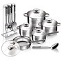 Voir la diapositive 1 : BLAUMANN Batterie de cuisine induction 17 pièces inox 
