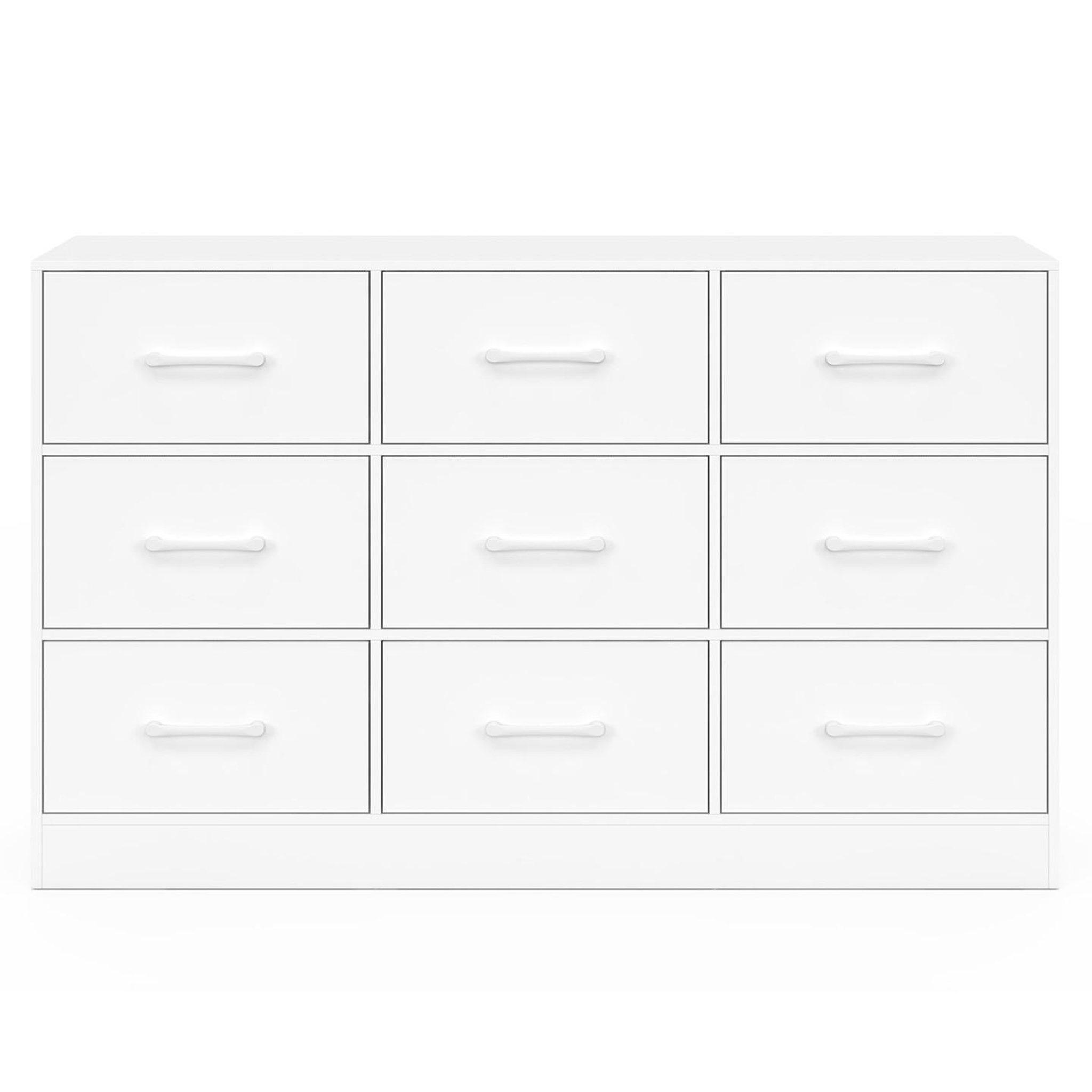 Voir la diapositive 3 : ID MARKET Commode 9 tiroirs en tissu uppah 113 cm meuble de rangement bois blanc