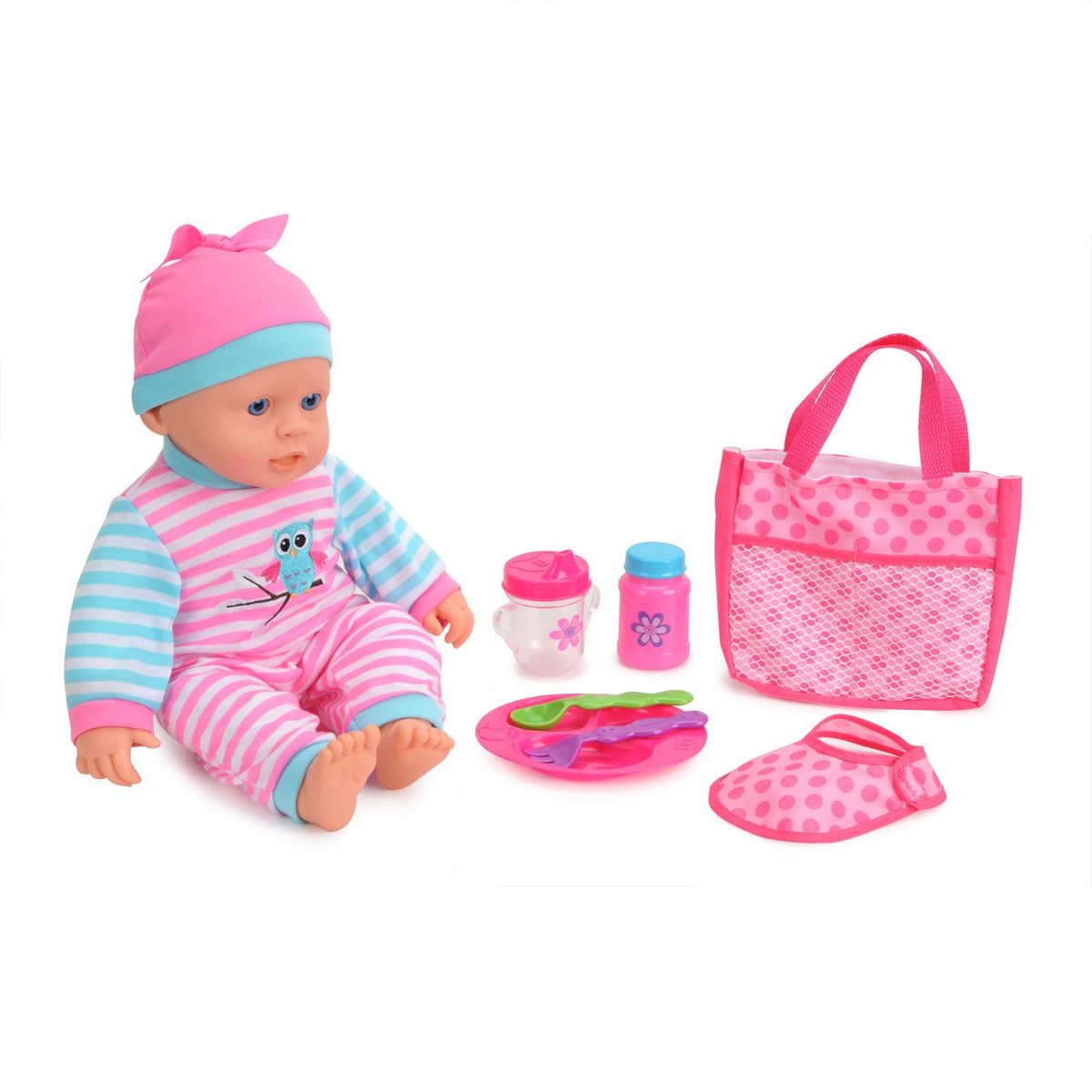 RIK & ROK Coffret poussette, poupon et accessoires