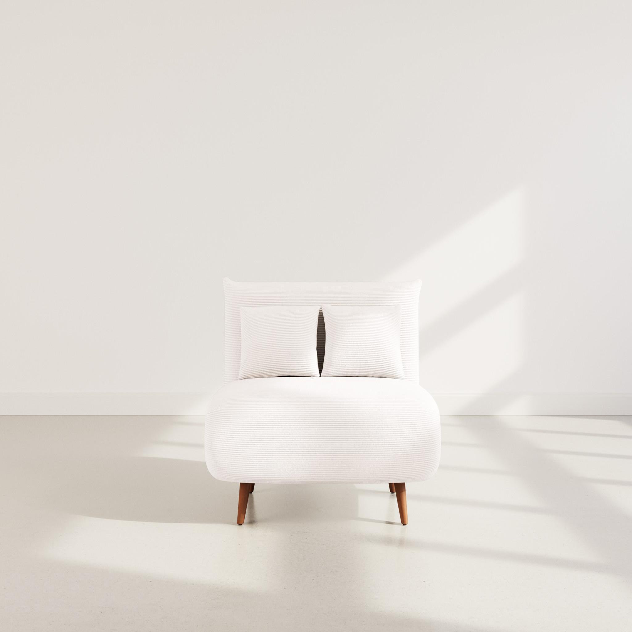 Voir la diapositive 5 : BEST MOBILIER Lumi - banquette convertible clic-clac 1 place en velours côtelé