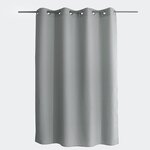 TOILINUX Rideau uni à 8 œillets BASIC. Coloris disponibles : Marron, Beige, Noir, Gris