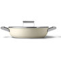 Voir la diapositive 1 : SMEG Sauteuse 28cm céramique crème avec couvercle