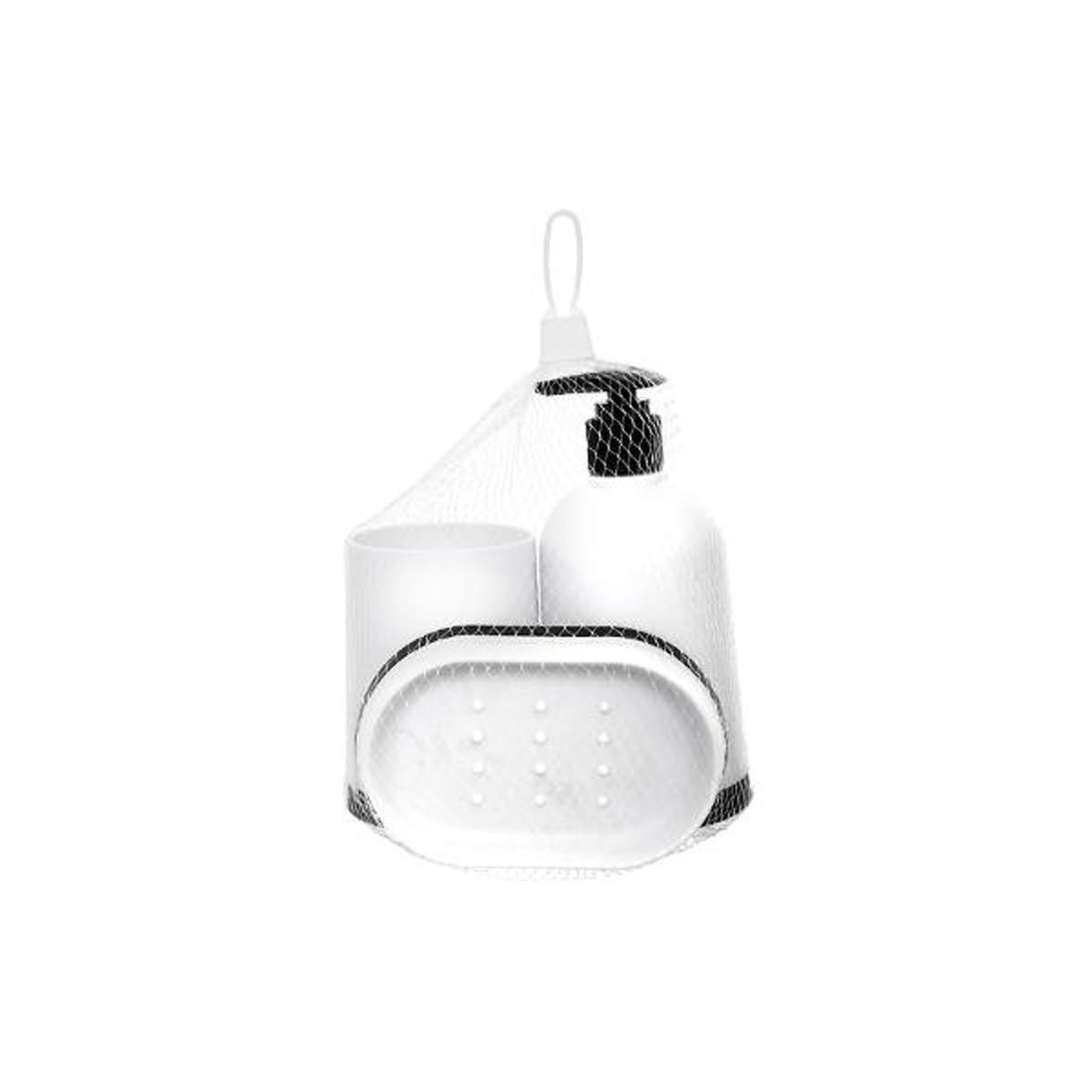 Voir la diapositive 2 : B BASIC & CO Set de 3 accessoires de salle de bain  strip  12cm blanc