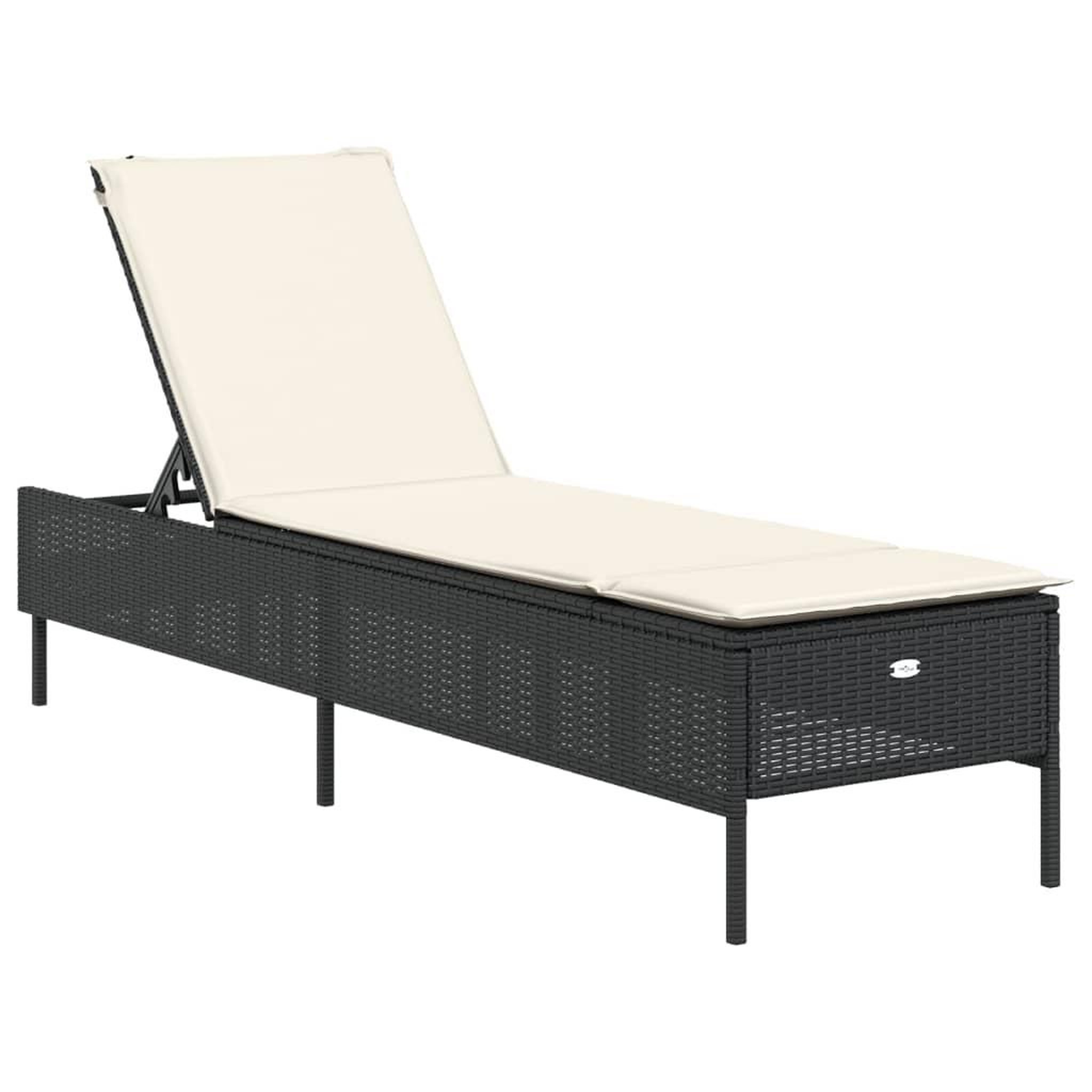 Voir la diapositive 4 : VIDAXL Chaises longues avec coussins lot de 2 noir resine tressee