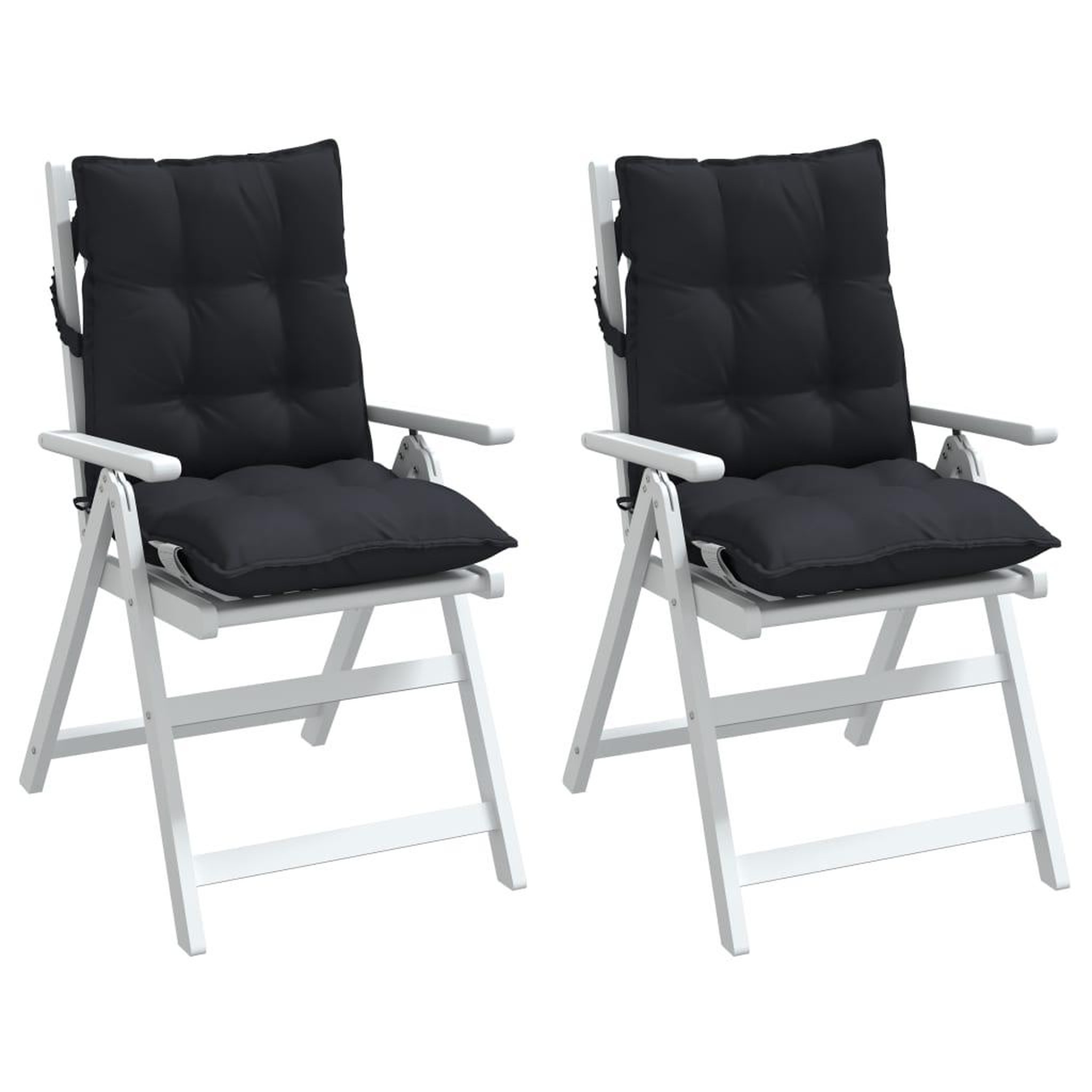 Voir la diapositive 4 : VIDAXL Coussins de chaise a dossier bas lot de 2 noir tissu oxford