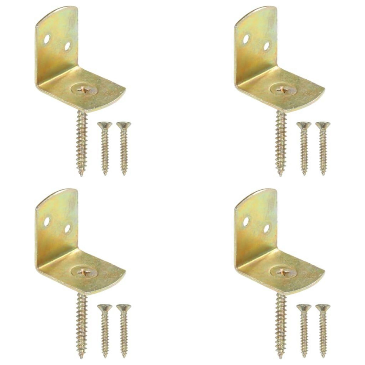 VIDAXL Supports de panneau de cloture 4 pcs Forme en L Metal galvanise