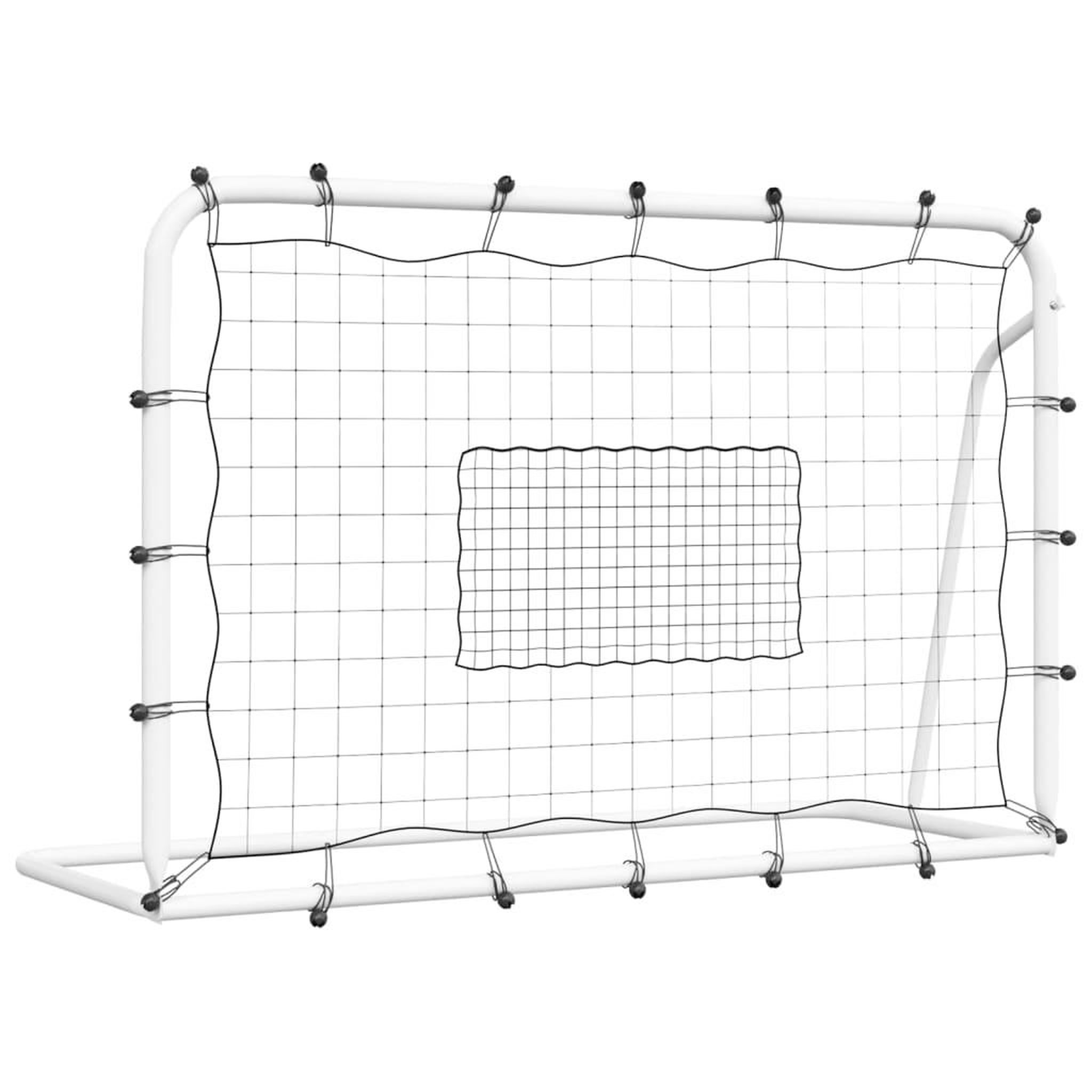 Voir la diapositive 2 : VIDAXL Filet de rebond de football blanc noir 184x61x123 cm acier PE