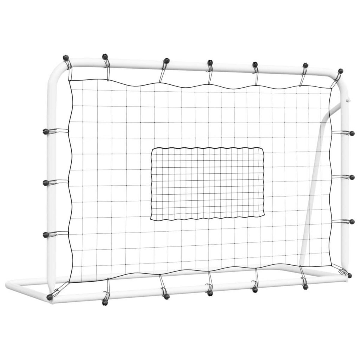 VIDAXL Filet de rebond de football blanc noir 184x61x123 cm acier PE
