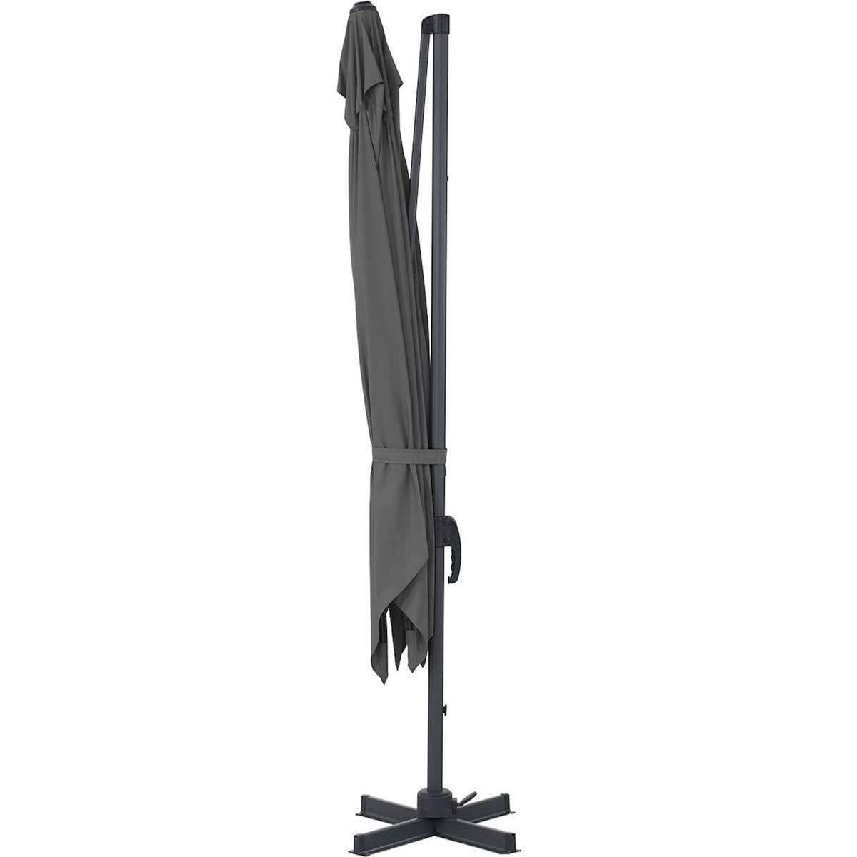 Habitat et Jardin Parasol jardin déporté Alu  Sun 3  - Carré - 3 x 3 m - Gris - Dalles incluses