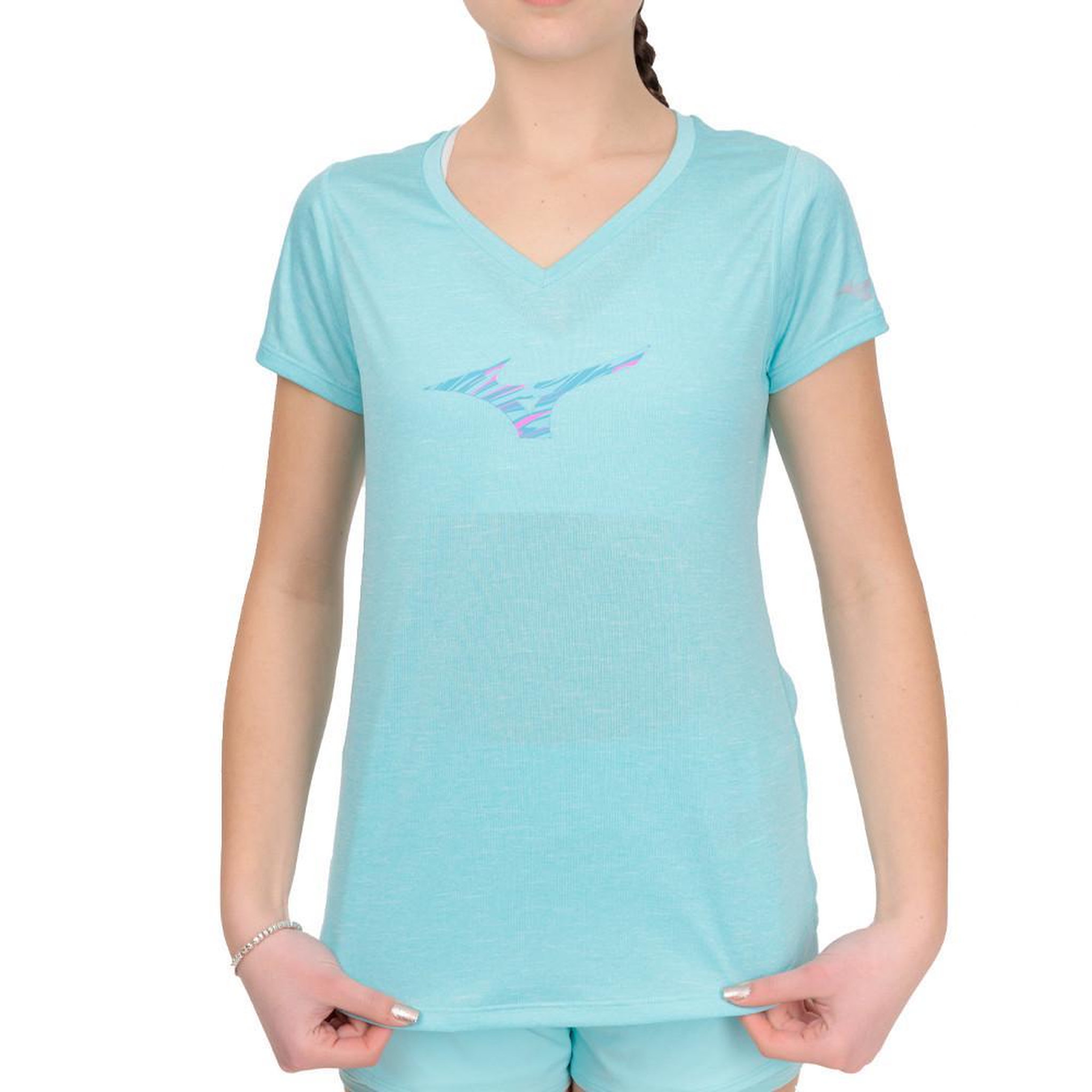 Voir la diapositive 1 : Mizuno T-shirt Bleu Clair Femme Mizuno Impulse