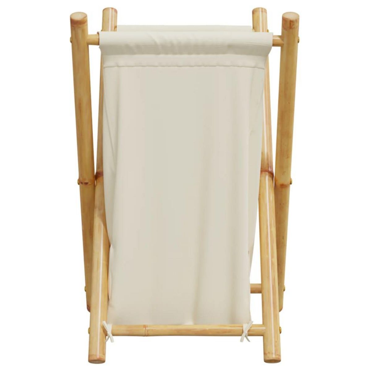 VIDAXL Panier a linge blanc creme 41,5x36x63,5 cm bambou