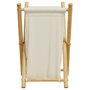 Voir la diapositive 4 : VIDAXL Panier a linge blanc creme 41,5x36x63,5 cm bambou