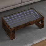 VIDAXL Table basse avec LED infini chene fume 90x53x30 cm