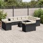 Voir la diapositive 1 : VIDAXL Salon de jardin avec coussins 13 pcs noir resine tressee