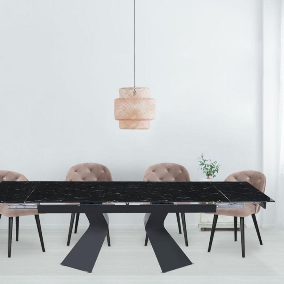 Paris Prix Table à Manger Extensible  Sara  180-260cm Noir