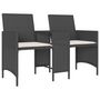 Voir la diapositive 4 : VIDAXL Canape de jardin 2 places avec table et tabourets noir rotin