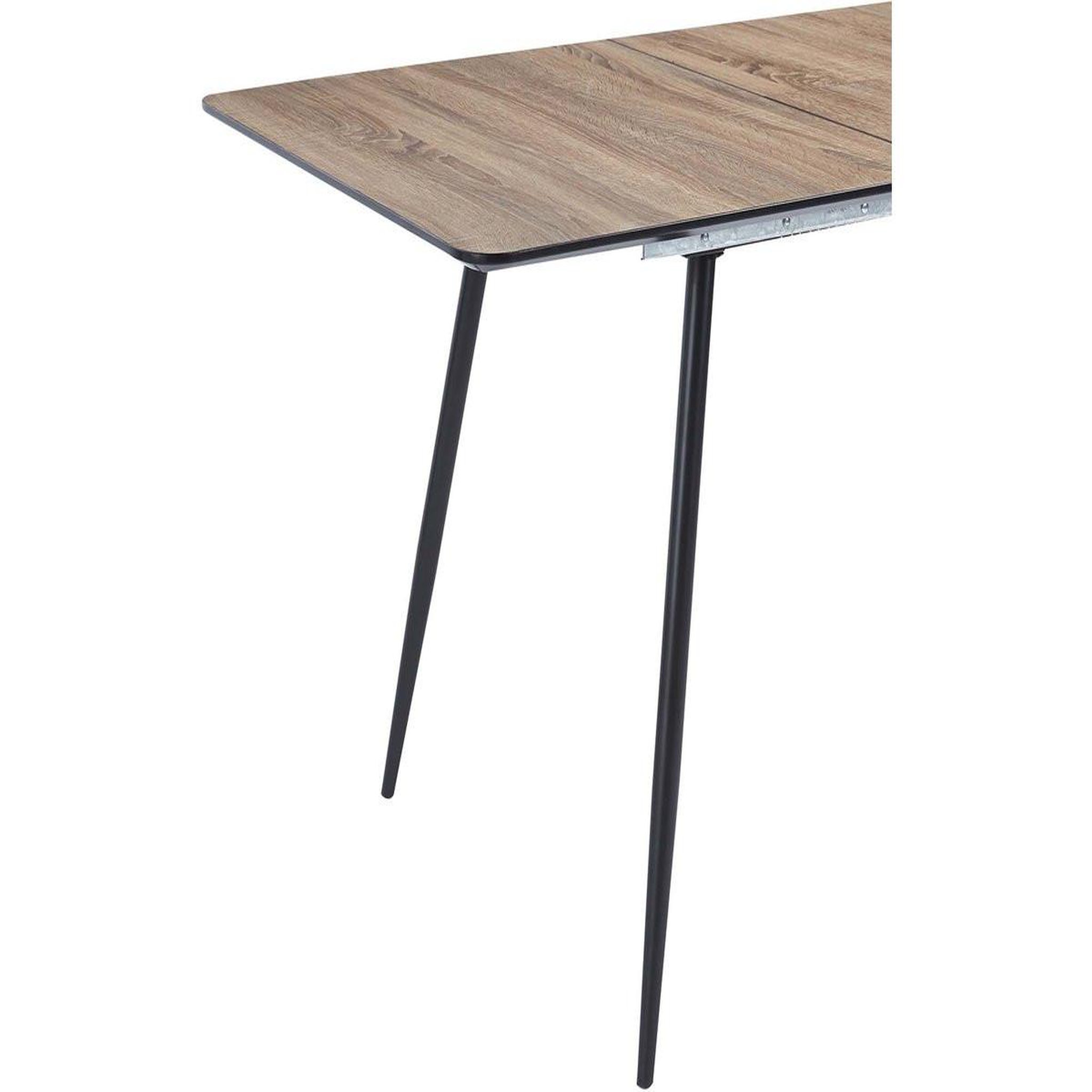 Voir la diapositive 3 : Habitat et Jardin Table repas extensible  Ebele  - 120/160 x 80 x 76 cm - Chêne