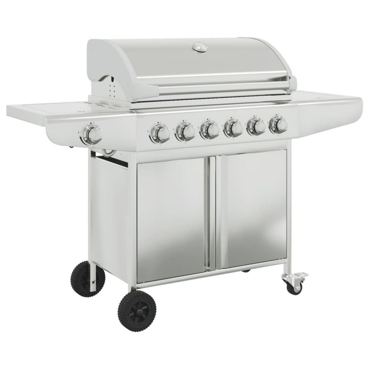 VIDAXL Barbecue a gaz avec 7 bruleurs argent acier inoxydable
