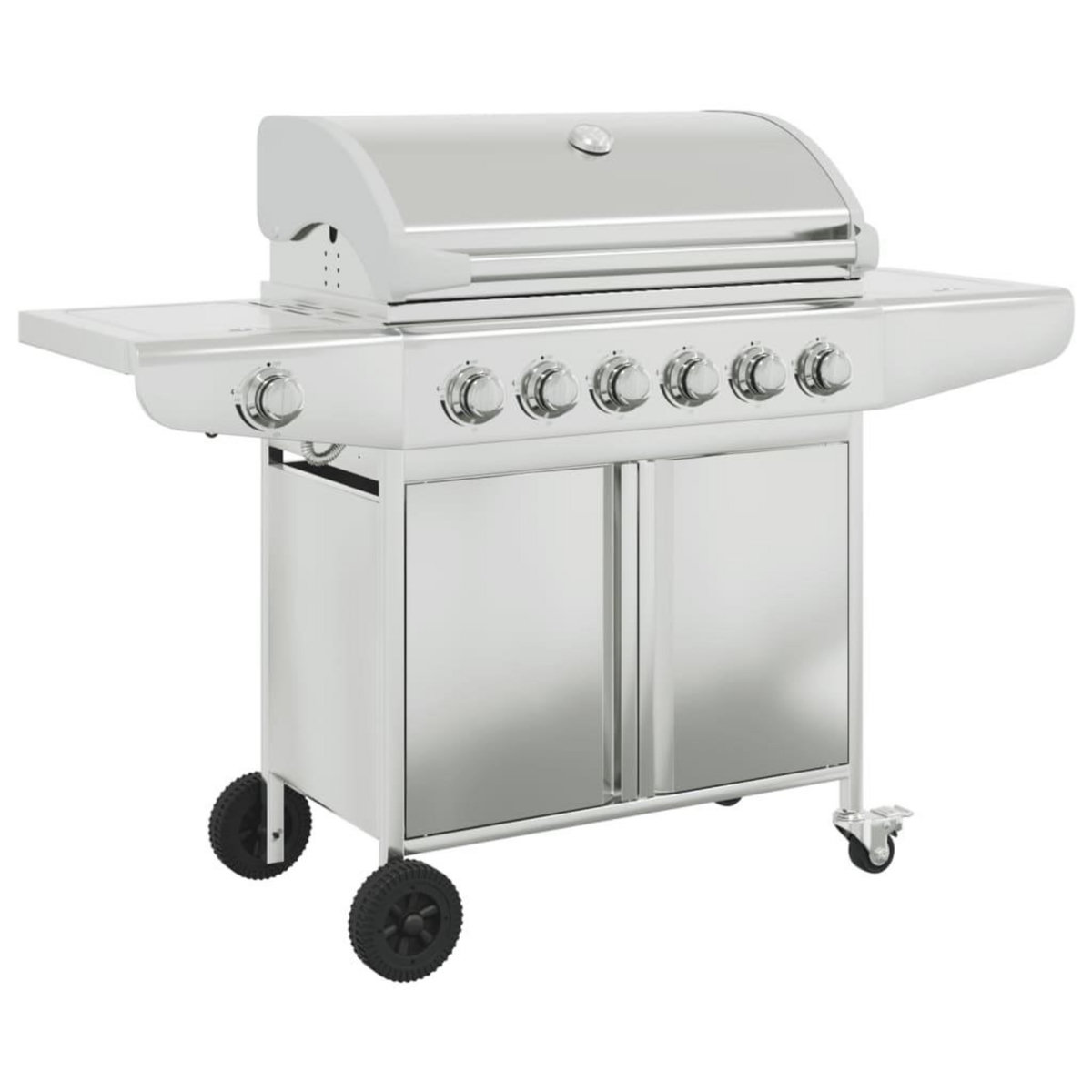 VIDAXL Barbecue a gaz avec 7 bruleurs argent acier inoxydable