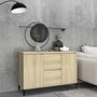 Voir la diapositive 1 : VIDAXL Buffet chene sonoma 104x35x70 cm bois d'ingenierie