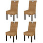 Voir la diapositive 1 : VIDAXL Chaises a manger lot de 4 rotin Kubu bois de manguier