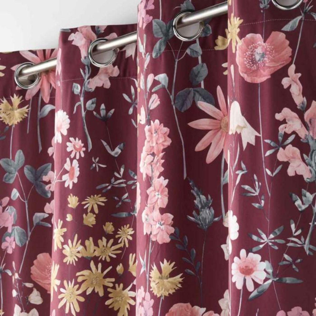 Paris Prix Rideau à Œillets  Florabella  140x240cm Prune