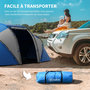 Voir la diapositive 6 : OUTSUNNY Tente de camping familiale 4-6 personnes 2 cabines fenêtre grande porte 4,3L x 2,4l x 1,7H m bleu blanc