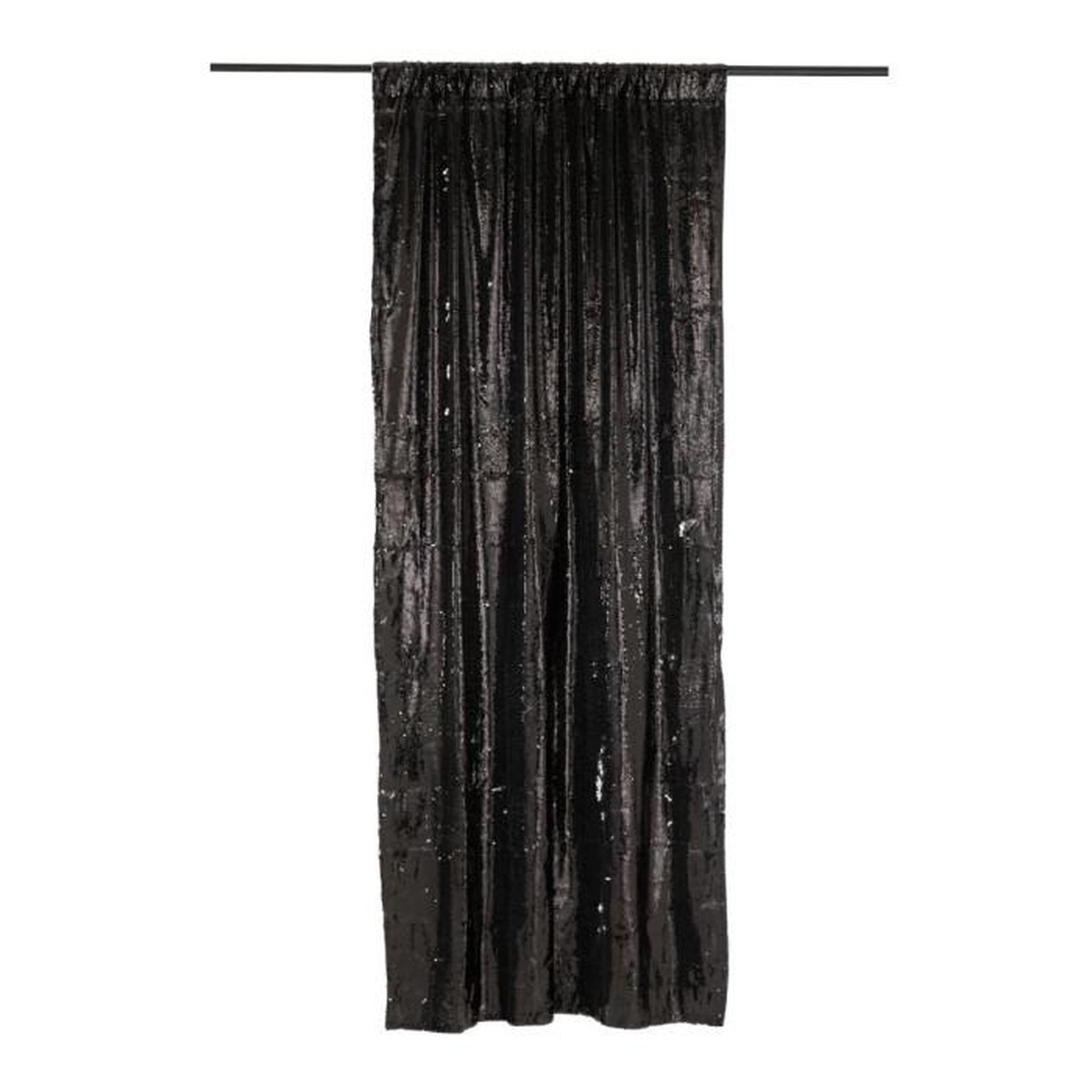 Paris Prix Rideau à Passants  Sequin  125x250cm Noir & Argent