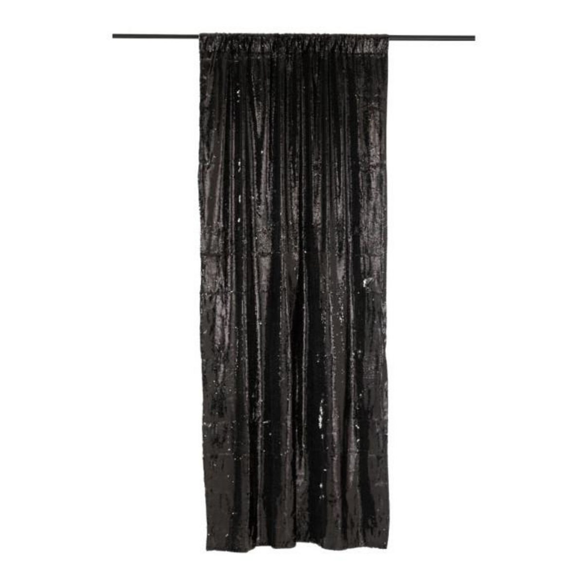 Paris Prix Rideau à Passants  Sequin  125x250cm Noir & Argent
