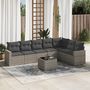 Voir la diapositive 1 : VIDAXL Salon de jardin 8 pcs avec coussins gris resine tressee