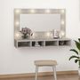 Voir la diapositive 2 : VIDAXL Armoire a miroir avec LED Gris beton 90x31,5x62 cm