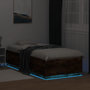 Voir la diapositive 4 : VIDAXL Cadre de lit avec LED sans matelas chene fume 100x200 cm