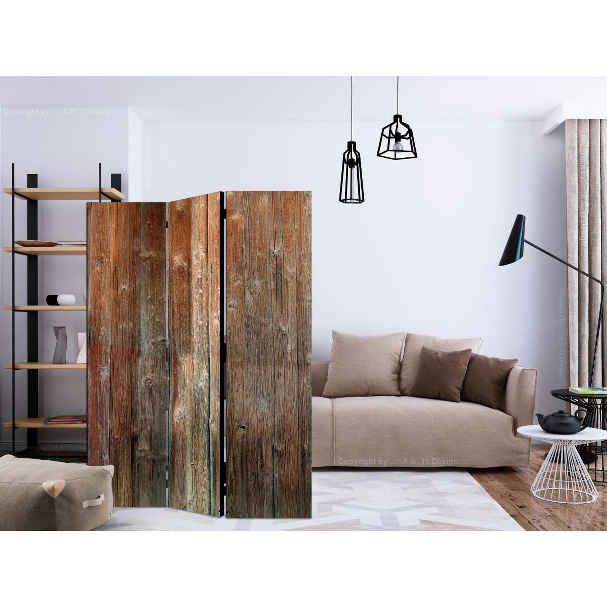 Voir la diapositive 2 : Paris Prix Paravent 3 volets  forest cottage  135x172cm